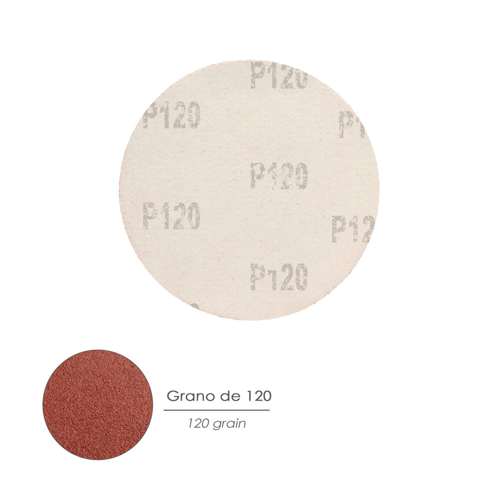 Lija recambio velcro para amoladora ø 180 mm grano 120 (10 piezas)
