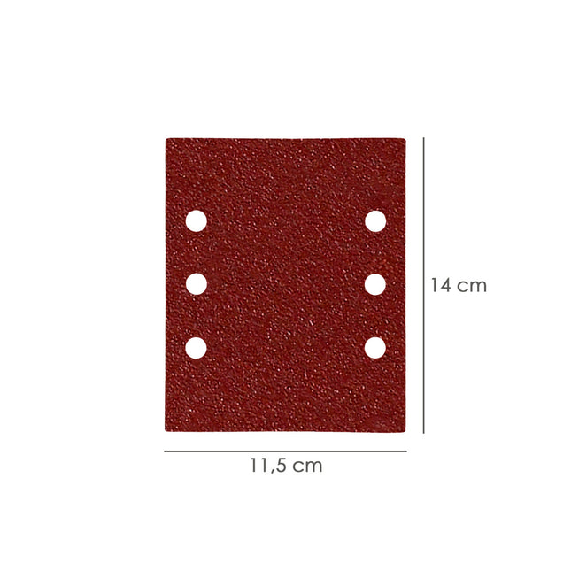 Lija recambio con velcro 114x140 mm. con agujeros grano  120 (10 piezas)