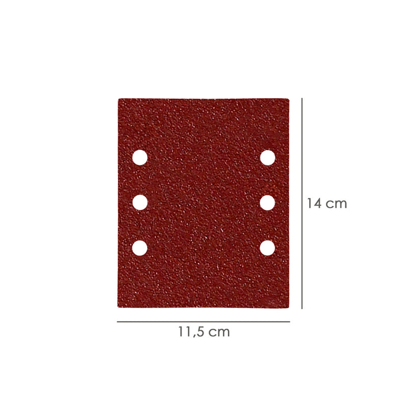 Lija recambio con velcro 114x140 mm. con agujeros grano  120 (10 piezas)