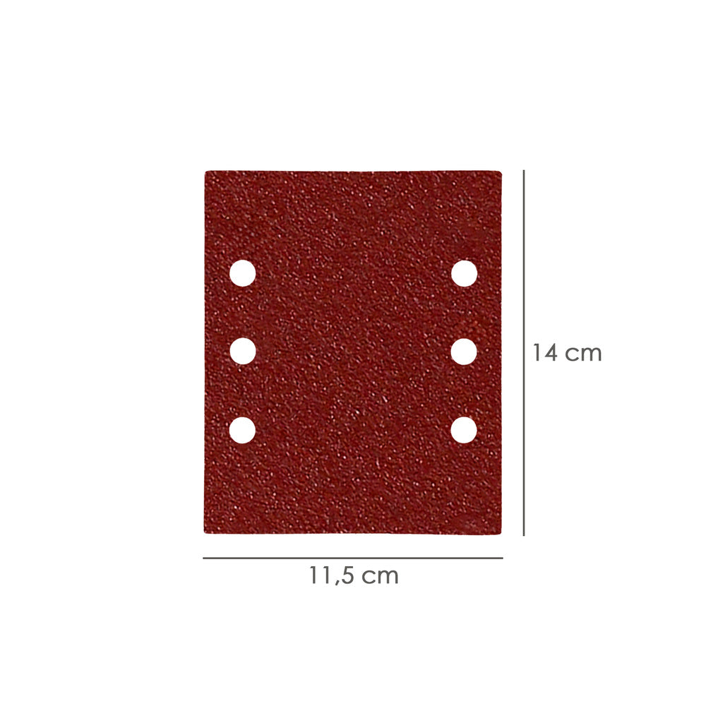 Lija recambio con velcro 114x140 mm con agujeros grano  120 (10 piezas)