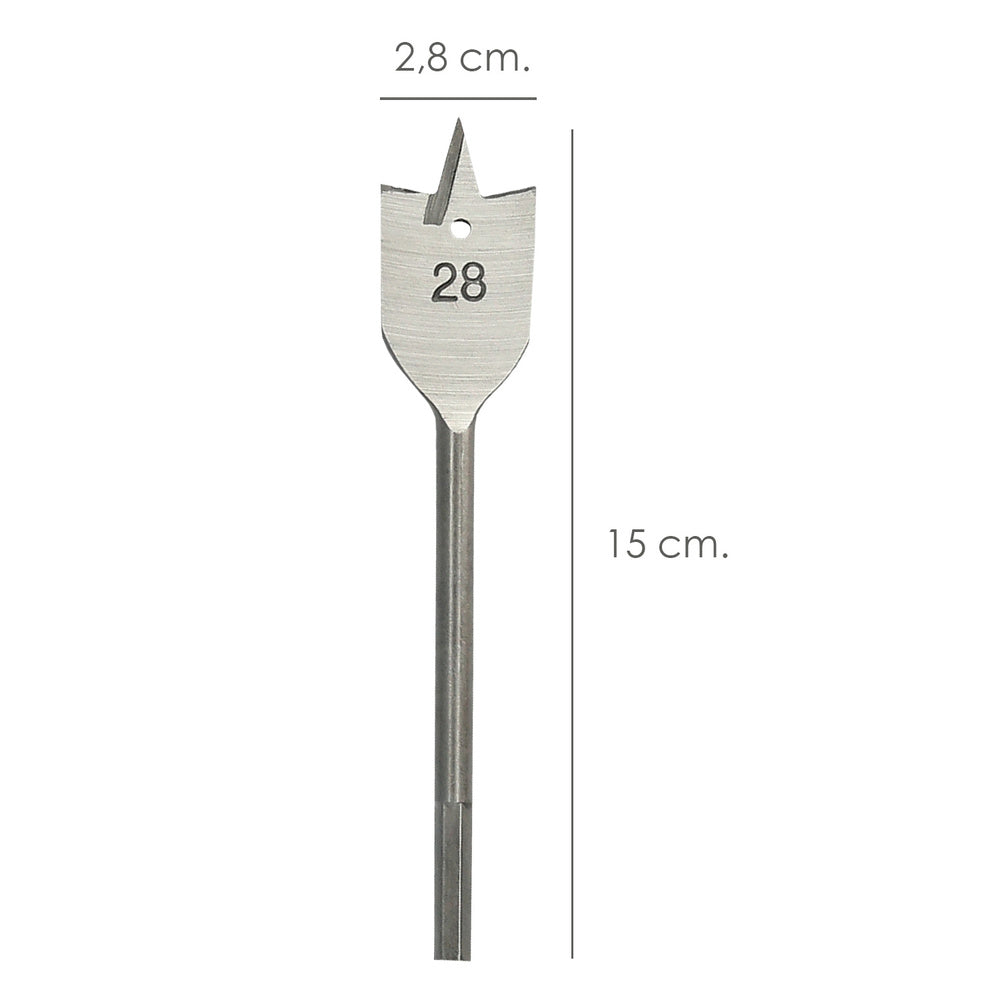 Broca plana madera 3 puntas wolfpack   28,00 mm