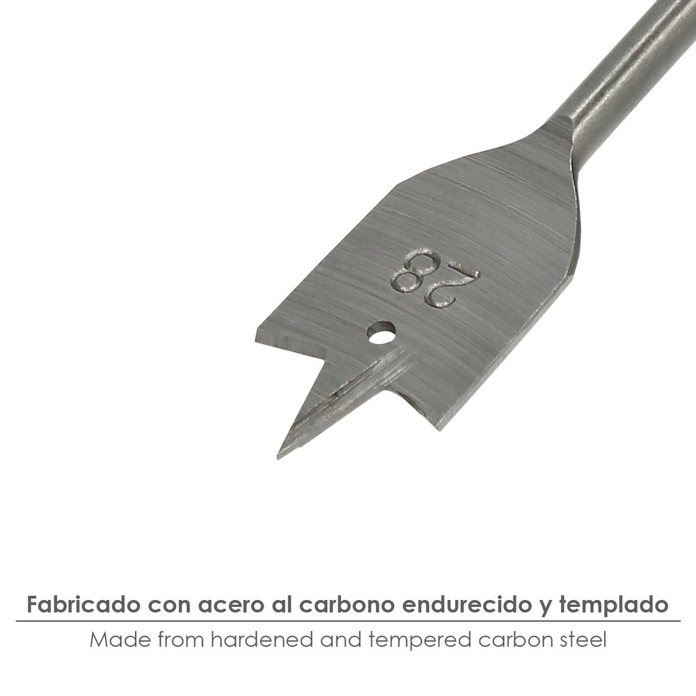 Broca plana madera 3 puntas wolfpack   28,00 mm
