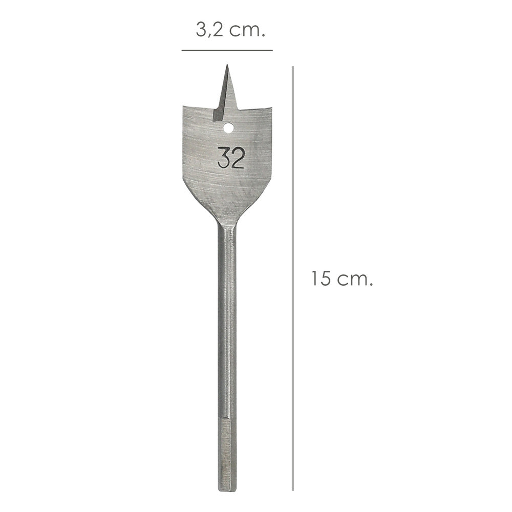 Broca plana madera 3 puntas wolfpack   32,00 mm