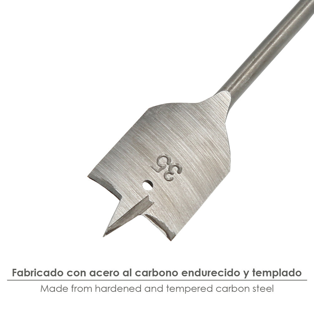 Broca plana madera 3 puntas wolfpack   35,00 mm