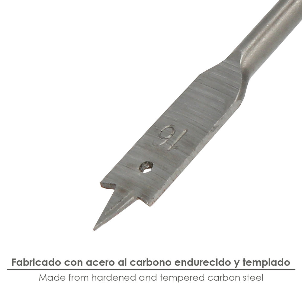 Broca plana madera 3 puntas wolfpack   16,00 mm