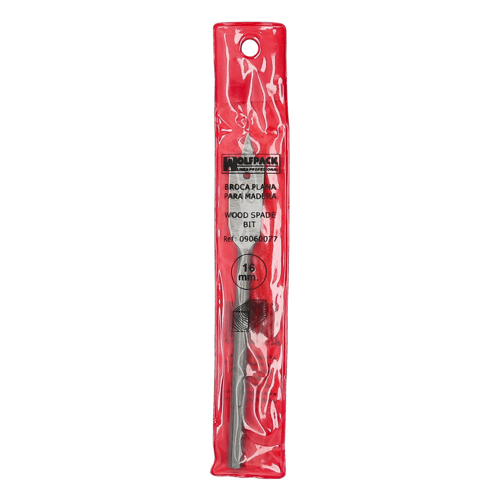 Broca plana madera 3 puntas wolfpack   16,00 mm