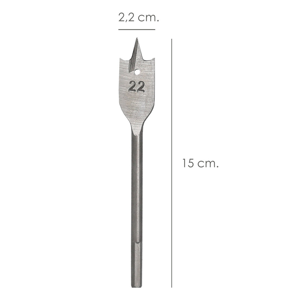 Broca plana madera 3 puntas wolfpack   22,00 mm