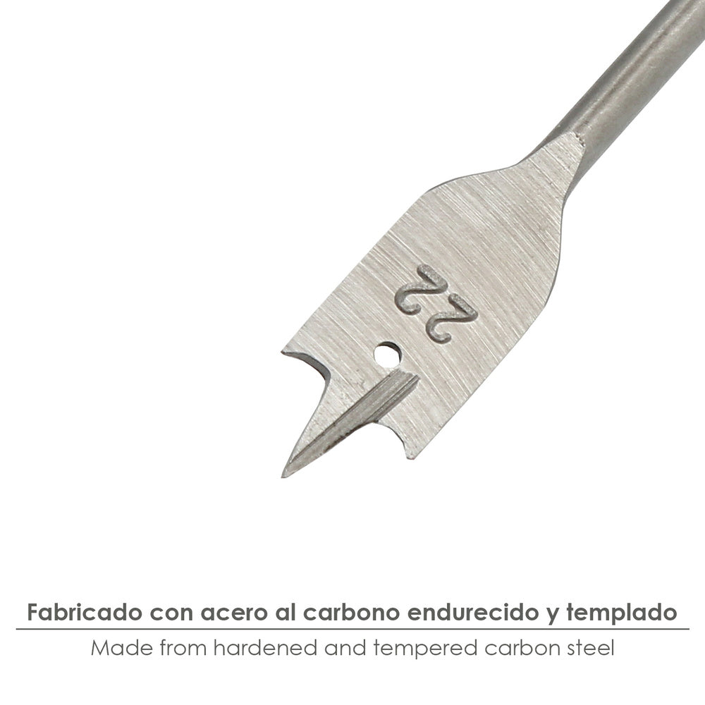 Broca plana madera 3 puntas wolfpack   22,00 mm