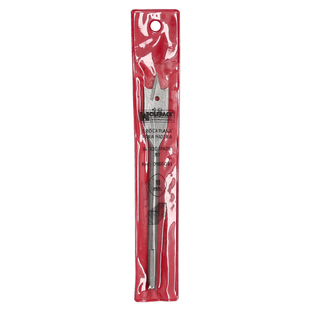 Broca plana madera 3 puntas wolfpack   18,00 mm