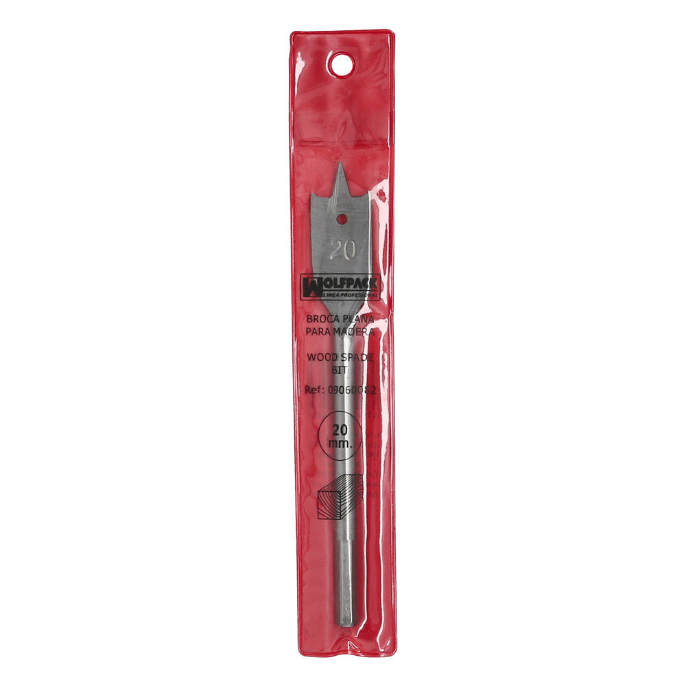 Broca plana madera 3 puntas wolfpack   20,00 mm