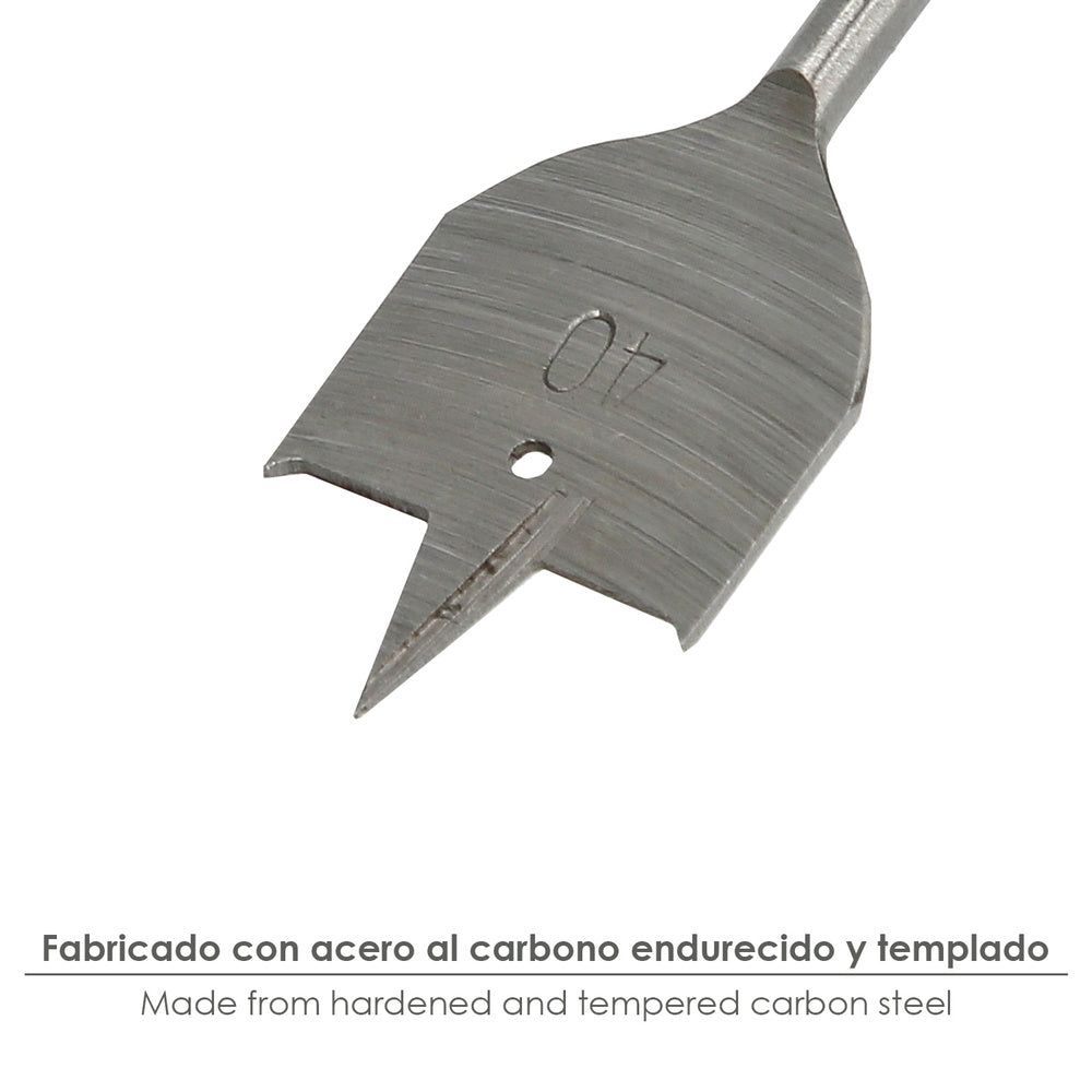 Broca plana madera 3 puntas wolfpack   40,00 mm