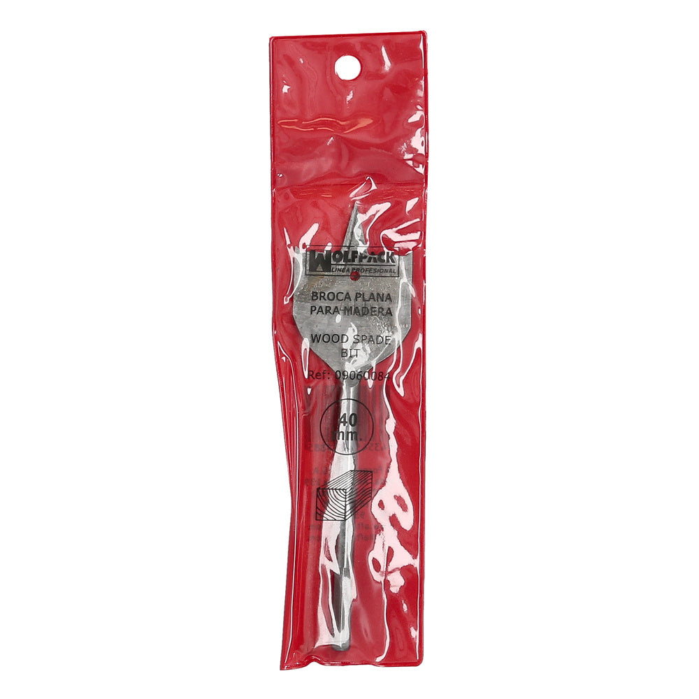Broca plana madera 3 puntas wolfpack   40,00 mm