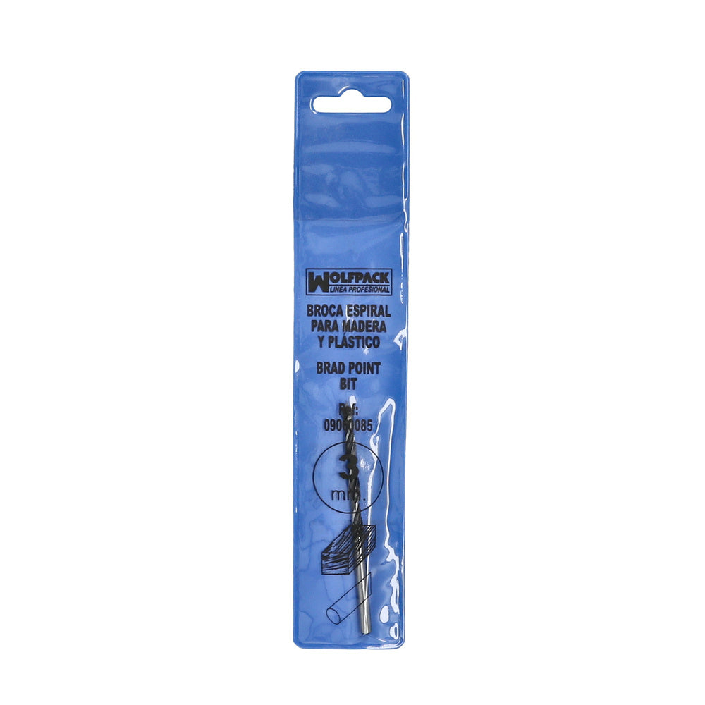 Broca espiral madera y plástico wolfpack   3,00 mm