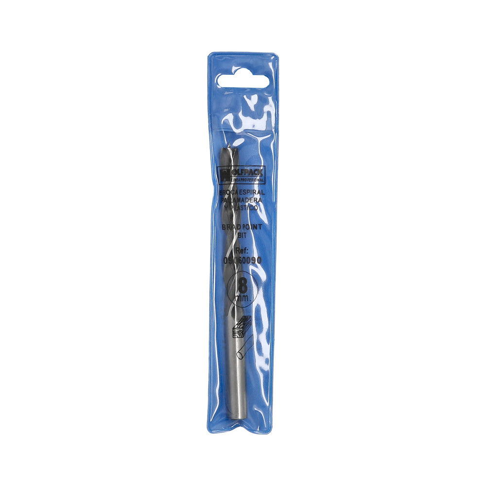 Broca espiral madera y plástico wolfpack   8,00 mm