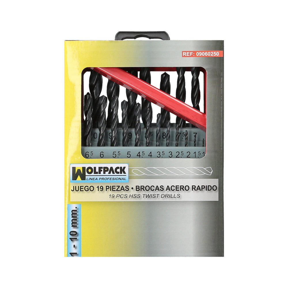 Wolfpack HSS drill bit set 1-10 mm 19 pieces