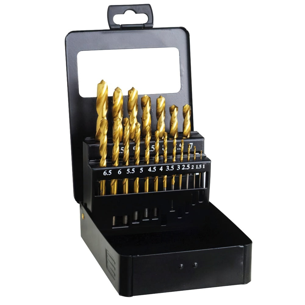 Estuche brocas hss titanio 1-10 mm 19 piezas