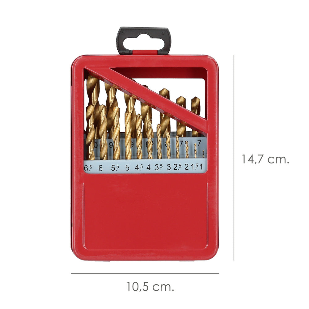 HSS titanium drill bit set 1-10 mm 19 pieces