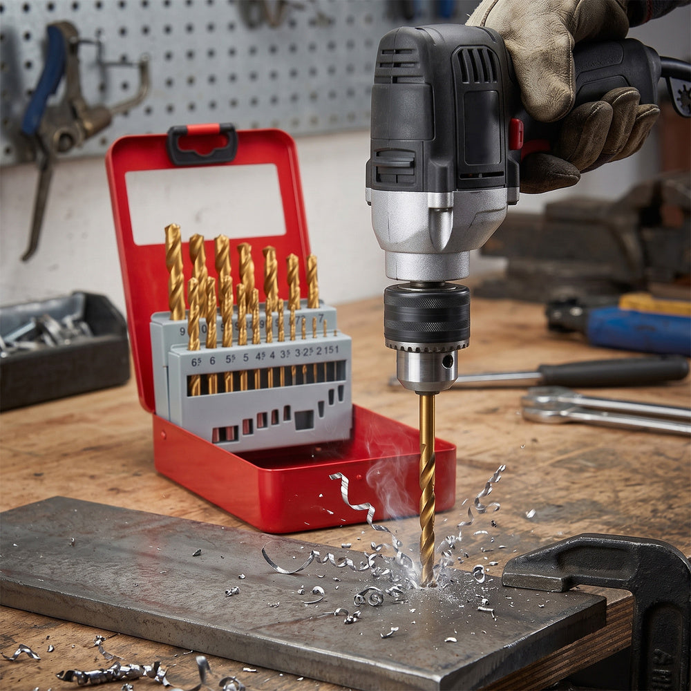 HSS titanium drill bit set 1-10 mm 19 pieces