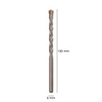Broca widia para pedra / betão ø 6 mm din 8039 ponta de tungsténio.