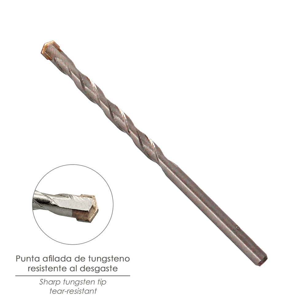 Broca widia piedra / hormigón ø 10 mm din 8039 punta de tungsteno.