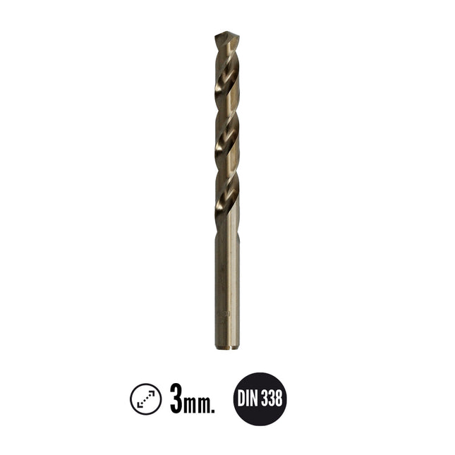 Broca cobalto hss cilindrica 3,00 mm. blister 2 unidades