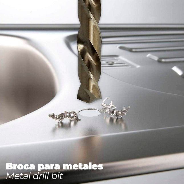 Broca cobalto hss cilindrica 5,00 mm. blister 2 unidades