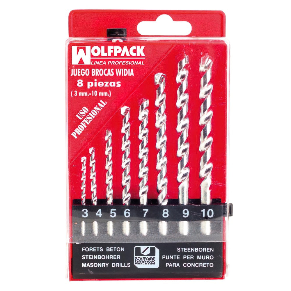 Wolfpack professional carbide drill bit set, 8 pieces