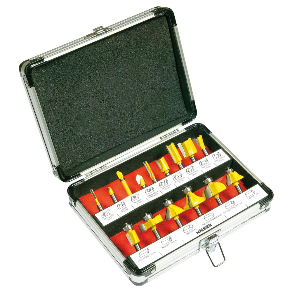 Juego fresas maurer 15 piezas con maletín