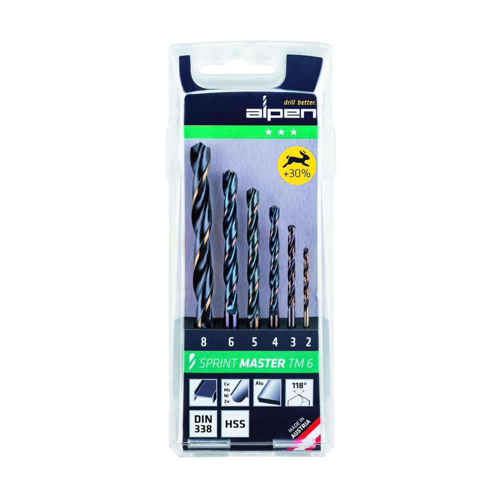 Alpen HSS Sprint Master drill bit case 6 pieces