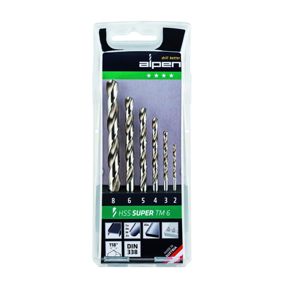 Alpen HSS Pro Drill Bit Set 6 pieces