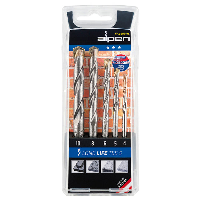 Estuche brocas alpen widia long life 5 piezas