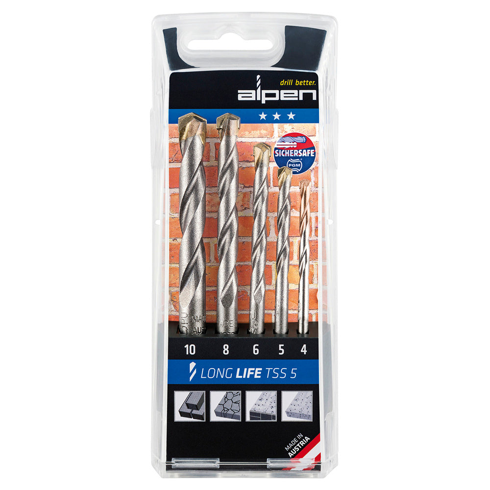 Alpen Widia Long Life 5-piece Drill Bit Set