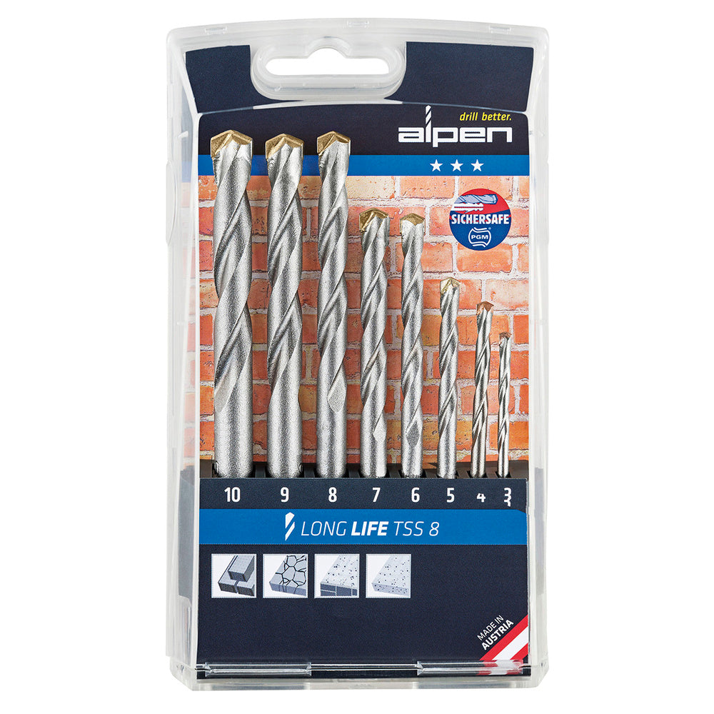 Alpen Widia Long Life drill bit set, 8 pieces