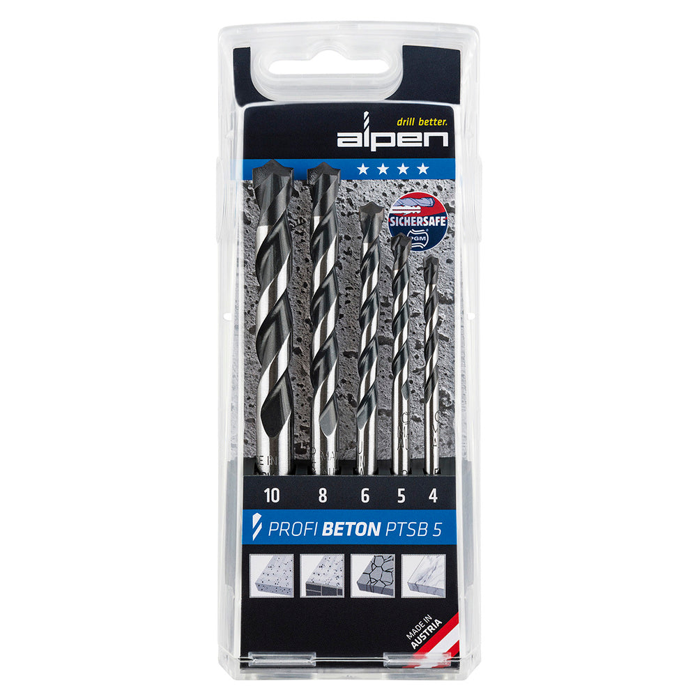 Alpen Widia Professional Concrete Drill Bit Set, 5-Piece