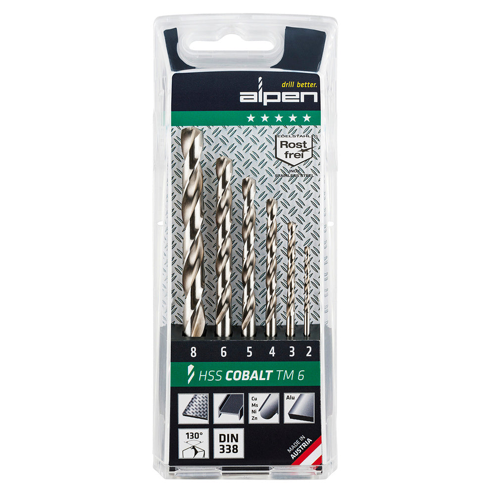 Alpen Cobalt Drill Bit Set 6 pieces