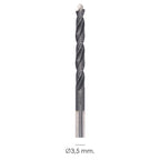 Broca alpen hss metal head ø 3,50 mm. Tecnología pec 3 filos corte, antideslizante, vástago 3 caras, mas rápida, menor esfuerzo