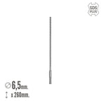 SDS Plus drill bit, 8 cutting edges, special for reinforced concrete, ø 6.5 x 260 mm, for walls, foundations, masonry