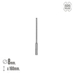 Broca sds plus 8 arestas de corte especial para betão armado Ø 8 x 160 mm broca paredes, broca alicerces, broca muros