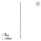 SDS-plus drill bit with 8 cutting edges, special for reinforced concrete, Ø 8 x 450 mm, for walls, foundations, masonry