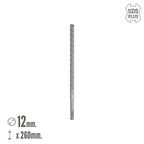 SDS plus drill bit with 8 cutting edges, special for reinforced concrete, Ø 12 x 260 mm, for walls, foundations, and masonry.