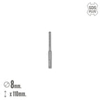 Broca sds plus 8 filos cortantes especial para hormigón armado ø 8 x 110 mm broca paredes, broca cimientos, broca muros