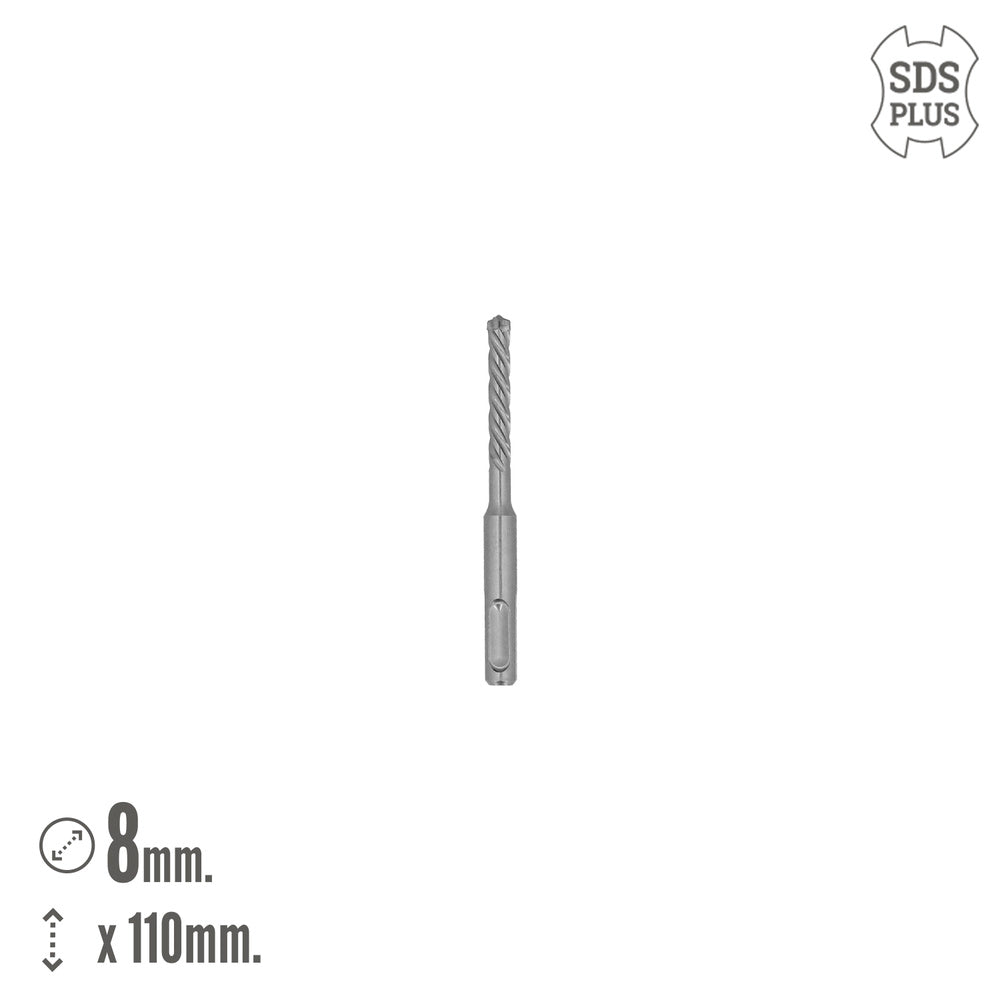 Broca sds plus 8 filos cortantes especial para hormigón armado ø 8 x 110 mm broca paredes, broca cimientos, broca muros