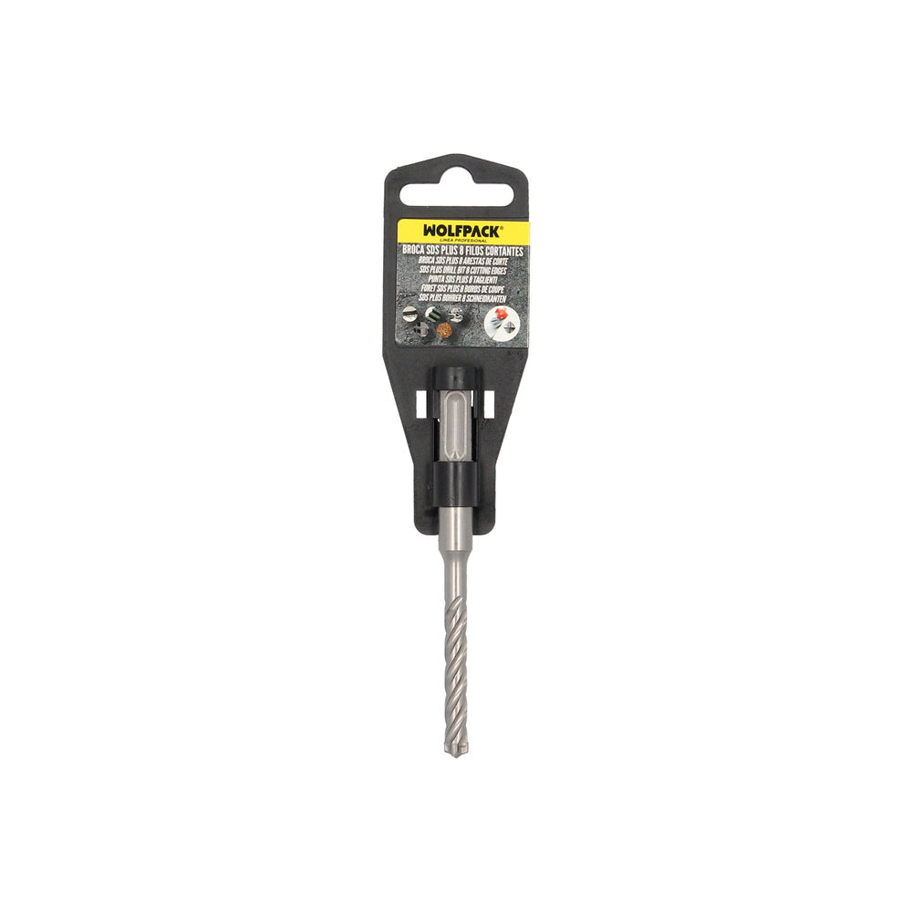 Broca sds plus 8 filos cortantes especial para hormigón armado ø 8 x 110 mm broca paredes, broca cimientos, broca muros