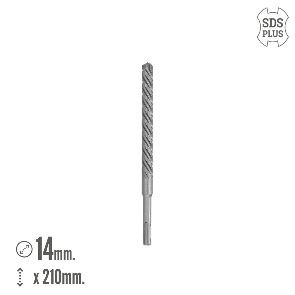 Broca SDS Plus de 8 arestas de corte especial para betão armado ø 14 x 210 mm broca para paredes, broca para fundações, broca para muros