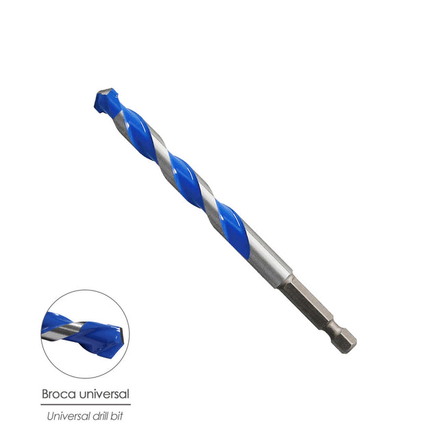 Broca universal hexagonal  ø 4,0 mm. (blister 1 pieza) broca azulejos, cerámica, mármol, hormigón, metal, madera, plástico