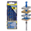 Case with 5 universal hex drill bits ø 4 / 5 / 6 / 8 / 10 mm for tiles, ceramic, marble, concrete, metal, wood, plastic