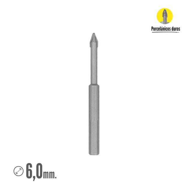 Broca porcelanicos duros ø 6,0 mm