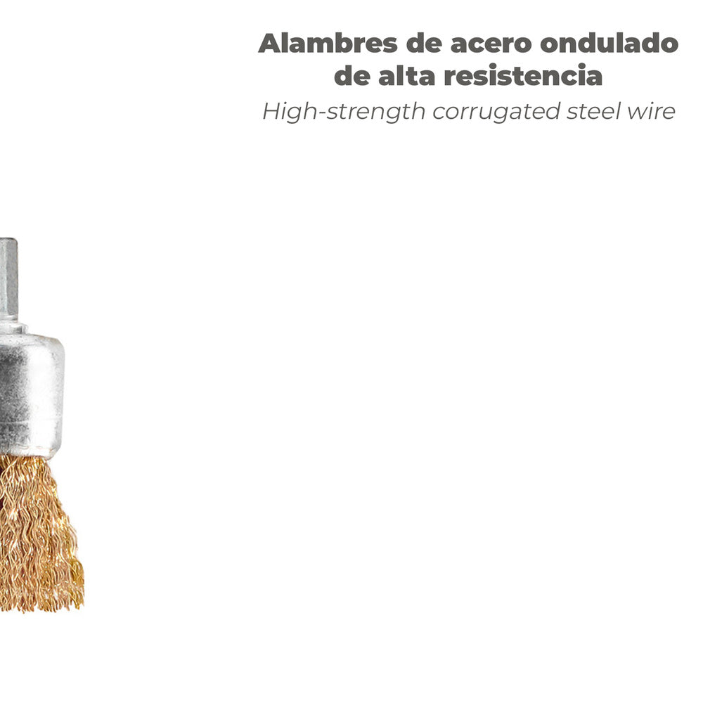 Cepillo acero latonado brocha 25 mm 1/4"