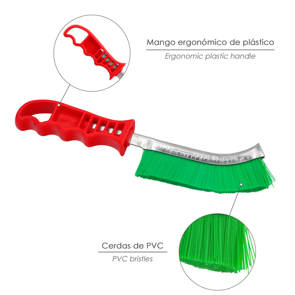 Multifunctional heavy-duty red plastic handle PVC hand brush