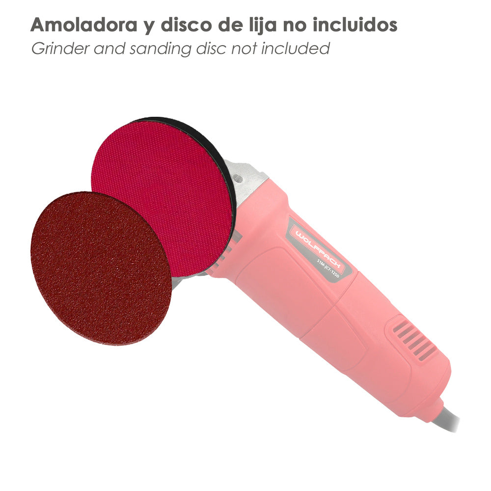 Plato amoladora nailon con velcro ø 178 mm anclaje rosca m14
